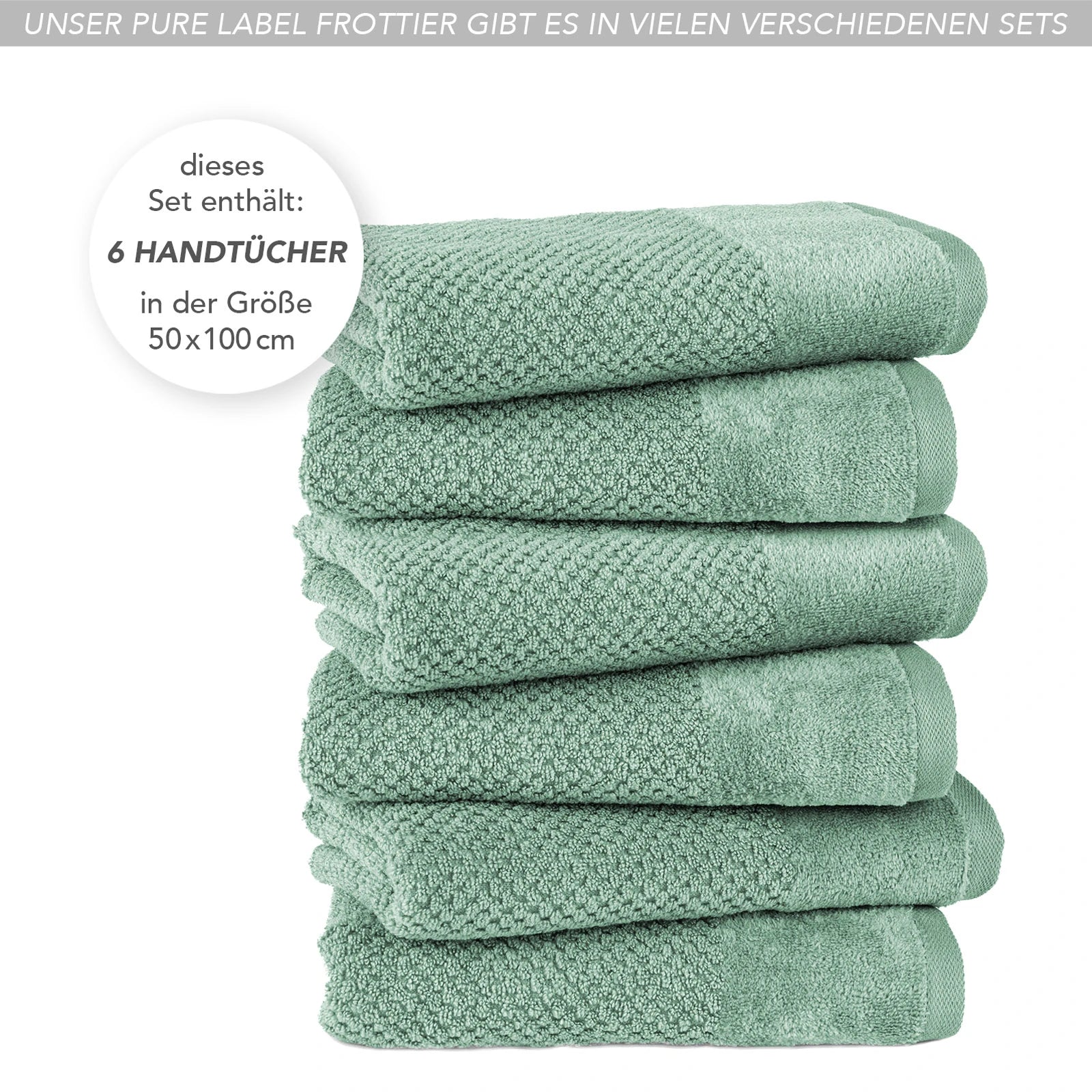 Handtücher "Popcorn" - Anthrazit / 2x 50x100cm Pure Label
