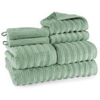 Handtuch Sets "Waves" - Anthrazit / 4x30x50 + 4x50x100 + 2x70x140 cm Pure Label