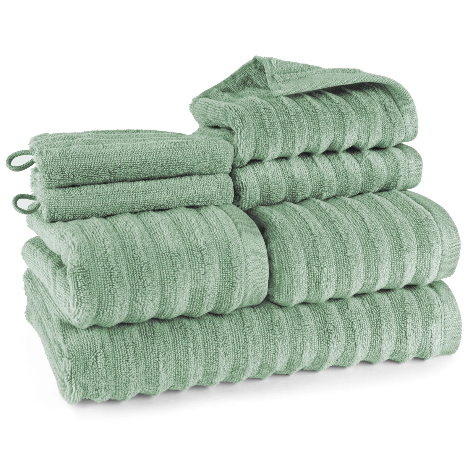 Handtuch Sets "Waves" - Anthrazit / 4x30x50 + 4x50x100 + 2x70x140 cm Pure Label