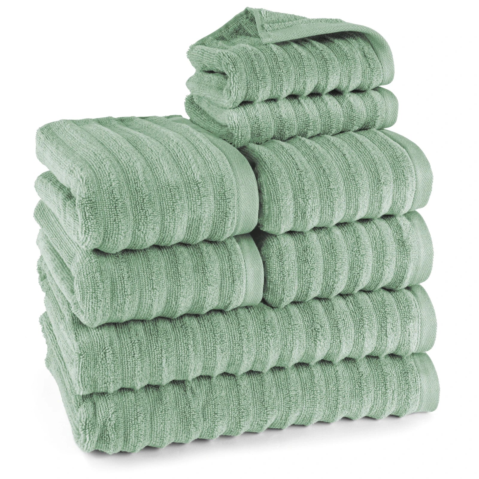 Handtuch Sets "Waves" - Anthrazit / 4x30x50 + 4x50x100 + 2x70x140 cm Pure Label