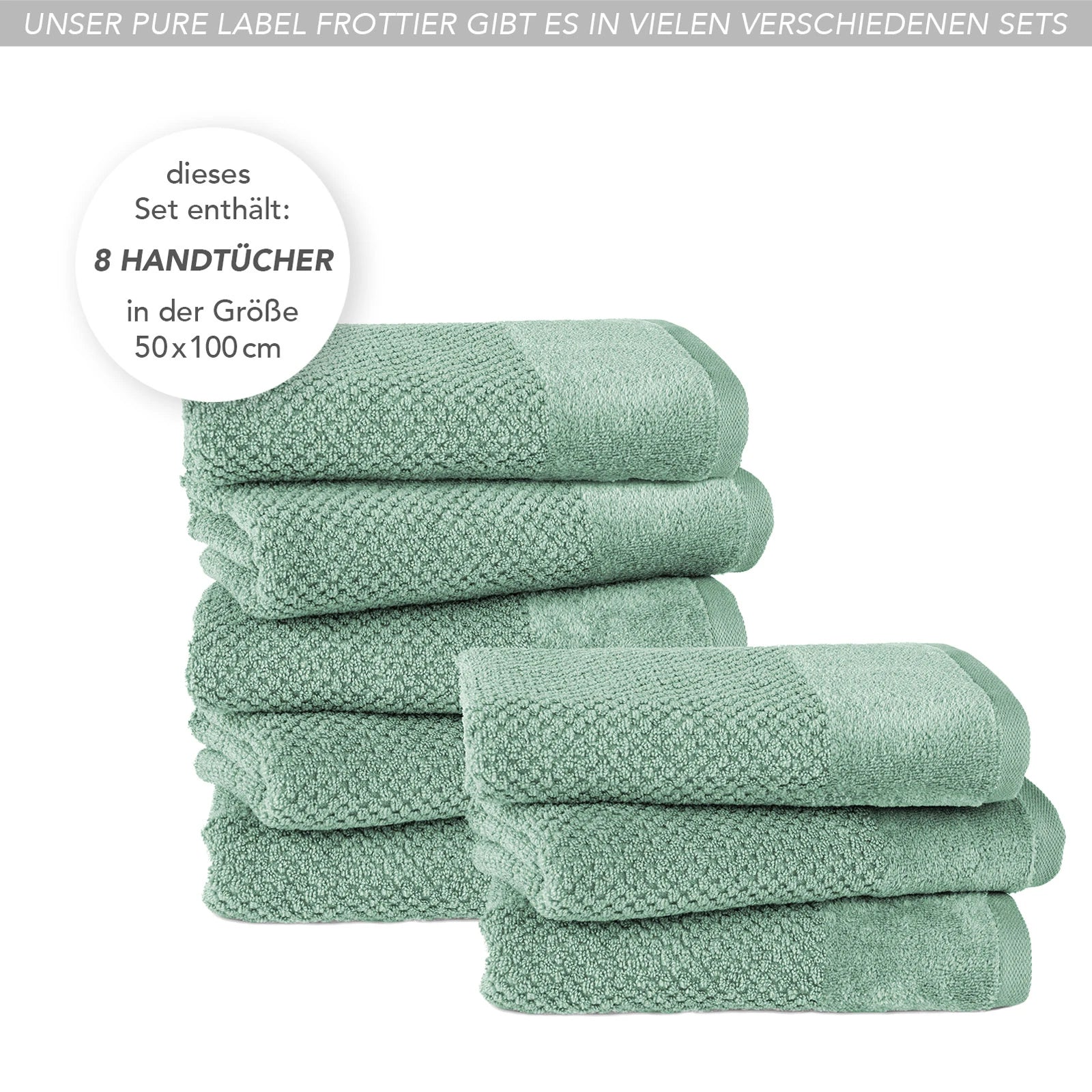 Handtücher "Popcorn" - Anthrazit / 2x 50x100cm Pure Label