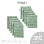 Waschlappen "Waves" - Anthrazit / 4x 16x21cm Pure Label