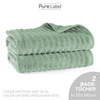 Duschtuch "Waves" - Anthrazit / 2x 70x140cm Pure Label