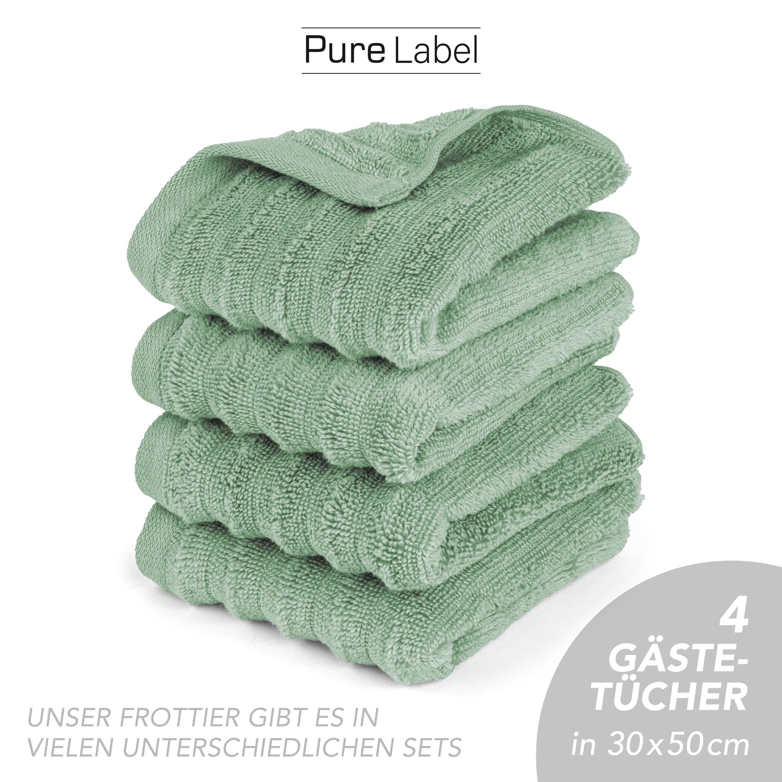 Gästehandtuch "Waves" - Anthrazit / 10x 30x50cm Pure Label