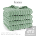 Handtuch "Waves" - Anthrazit / 4x 50x100cm Pure Label