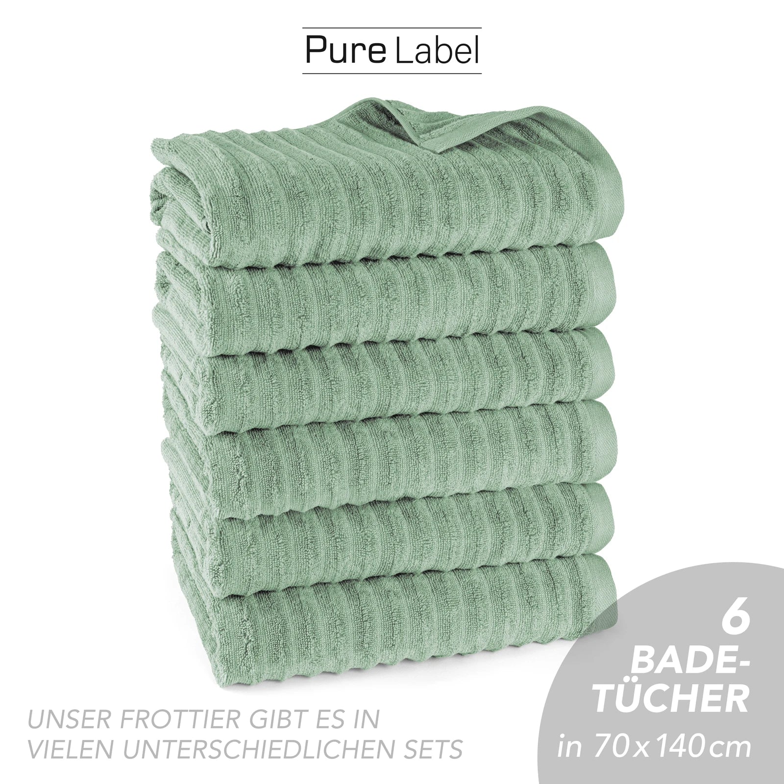 Duschtuch "Waves" - Anthrazit / 2x 70x140cm Pure Label