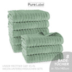 Duschtuch "Waves" - Anthrazit / 2x 70x140cm Pure Label