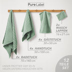 Handtuch Sets "Waves" - Anthrazit / 4x30x50 + 4x50x100 + 2x70x140 cm Pure Label