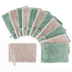 Handtuch Set "Popcorn" - Sableigrün / Stein / 12tlg. 12x16x21cm Pure Label