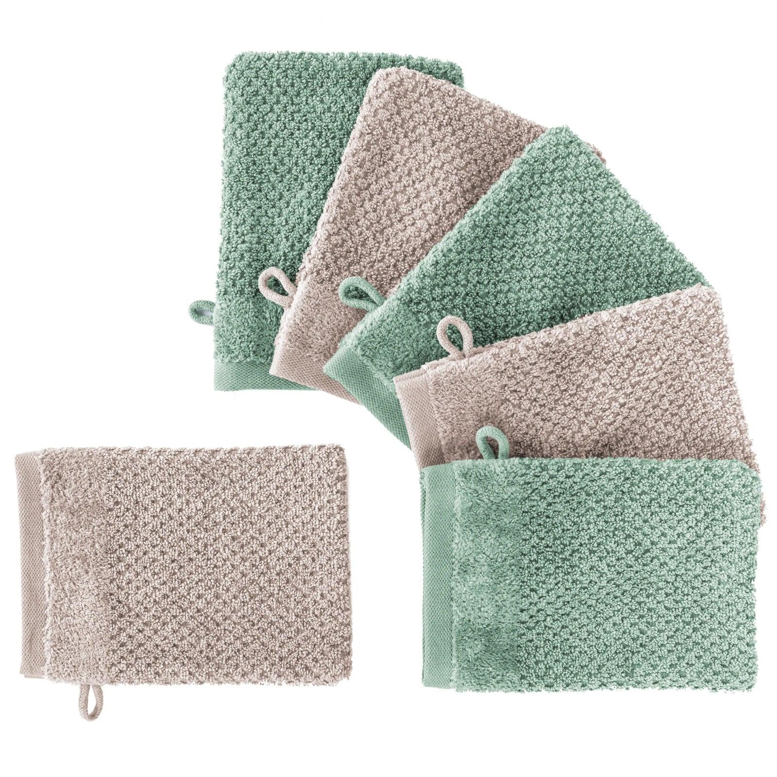 Handtuch Set "Popcorn" - Sableigrün / Stein / 2tlg. 2x70x140 cm Pure Label