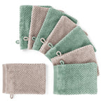 Handtuch Set "Popcorn" - Sableigrün / Stein / 8tlg. 8x16x21 cm Pure Label
