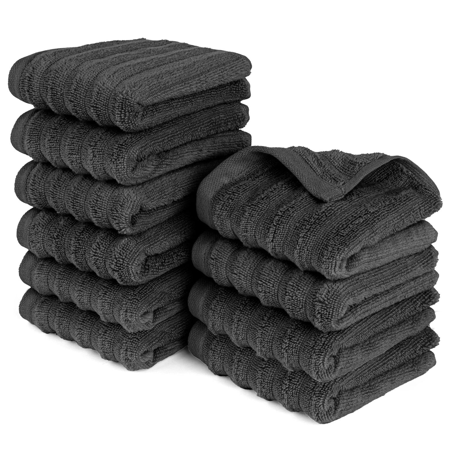 Gästehandtuch "Waves" - Anthrazit / 10x 30x50cm Pure Label