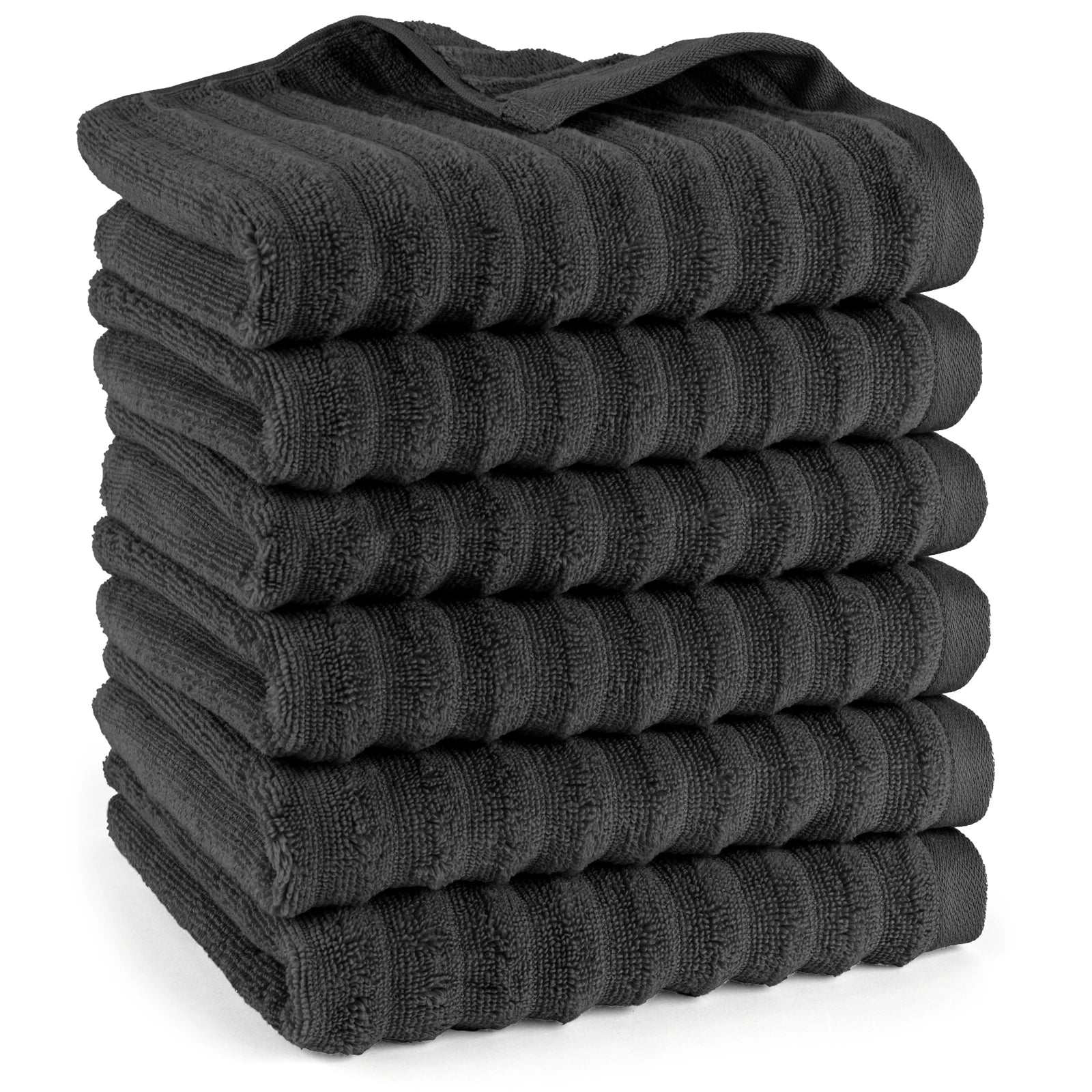 Handtuch "Waves" - Anthrazit / 4x 50x100cm Pure Label