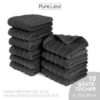 Gästehandtuch "Waves" - Anthrazit / 10x 30x50cm Pure Label