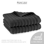 Handtuch "Waves" - Anthrazit / 4x 50x100cm Pure Label