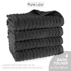 Duschtuch "Waves" - Anthrazit / 2x 70x140cm Pure Label