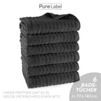 Duschtuch "Waves" - Anthrazit / 2x 70x140cm Pure Label