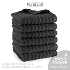 Handtuch "Waves" - Anthrazit / 4x 50x100cm Pure Label