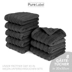 Gästehandtuch "Waves" - Anthrazit / 10x 30x50cm Pure Label