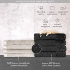 Handtuch Sets "Popcorn" - Anthrazit / 2x50x100 + 2x70x140 cm Pure Label