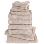 Handtuch Sets "Popcorn" - Stein / 2x16x21 + 2x30x50 + 4x50x100 + 2x70x140 cm Pure Label