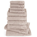 Handtuch Sets "Popcorn" - Stein / 4x30x50 + 4x50x100 + 2x70x140 cm Pure Label