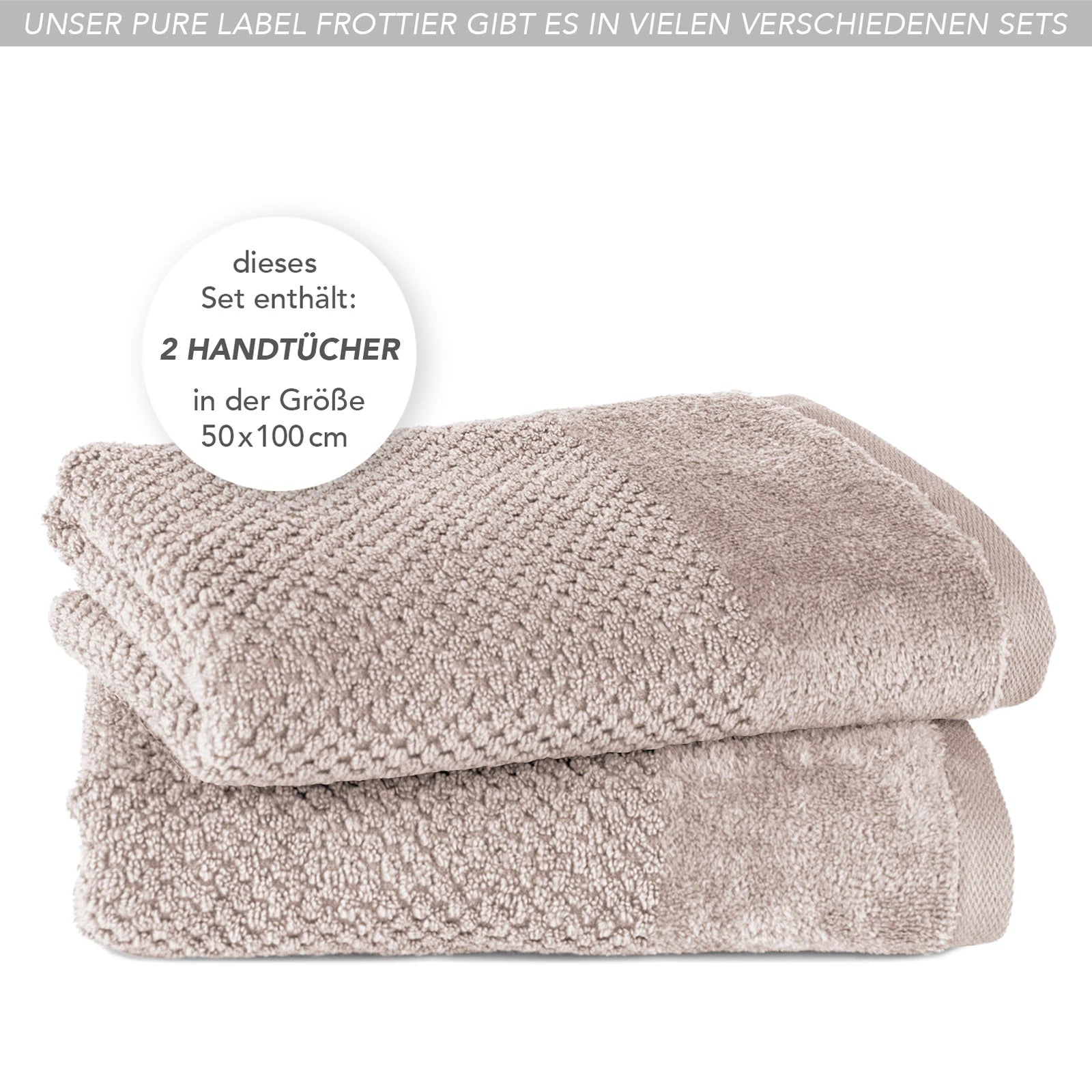 Handtücher "Popcorn" - Anthrazit / 2x 50x100cm Pure Label