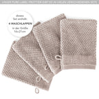 Waschlappen "Popcorn" - Anthrazit / 4x 16x21cm Pure Label