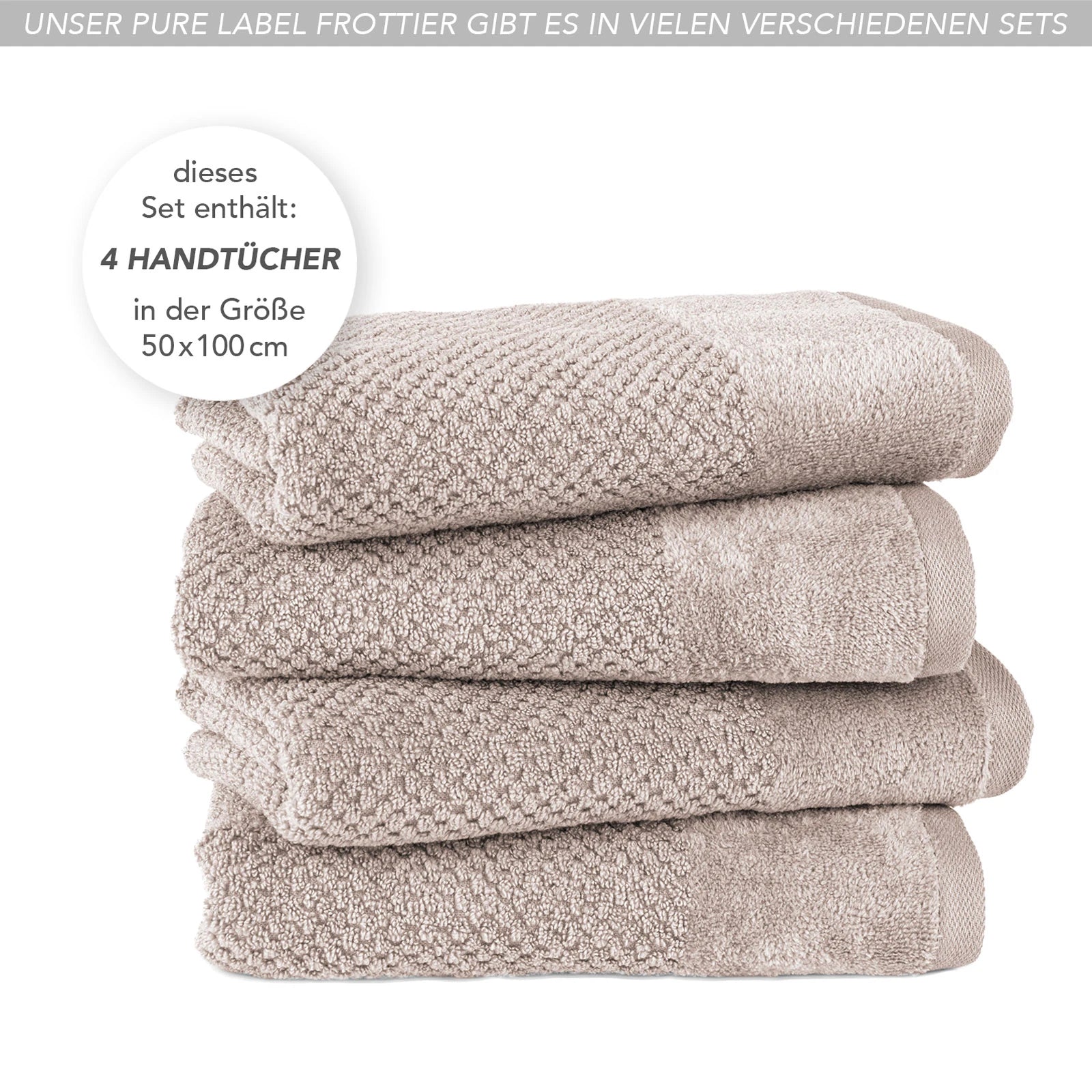 Handtücher "Popcorn" - Anthrazit / 2x 50x100cm Pure Label