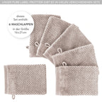 Waschlappen "Popcorn" - Anthrazit / 4x 16x21cm Pure Label