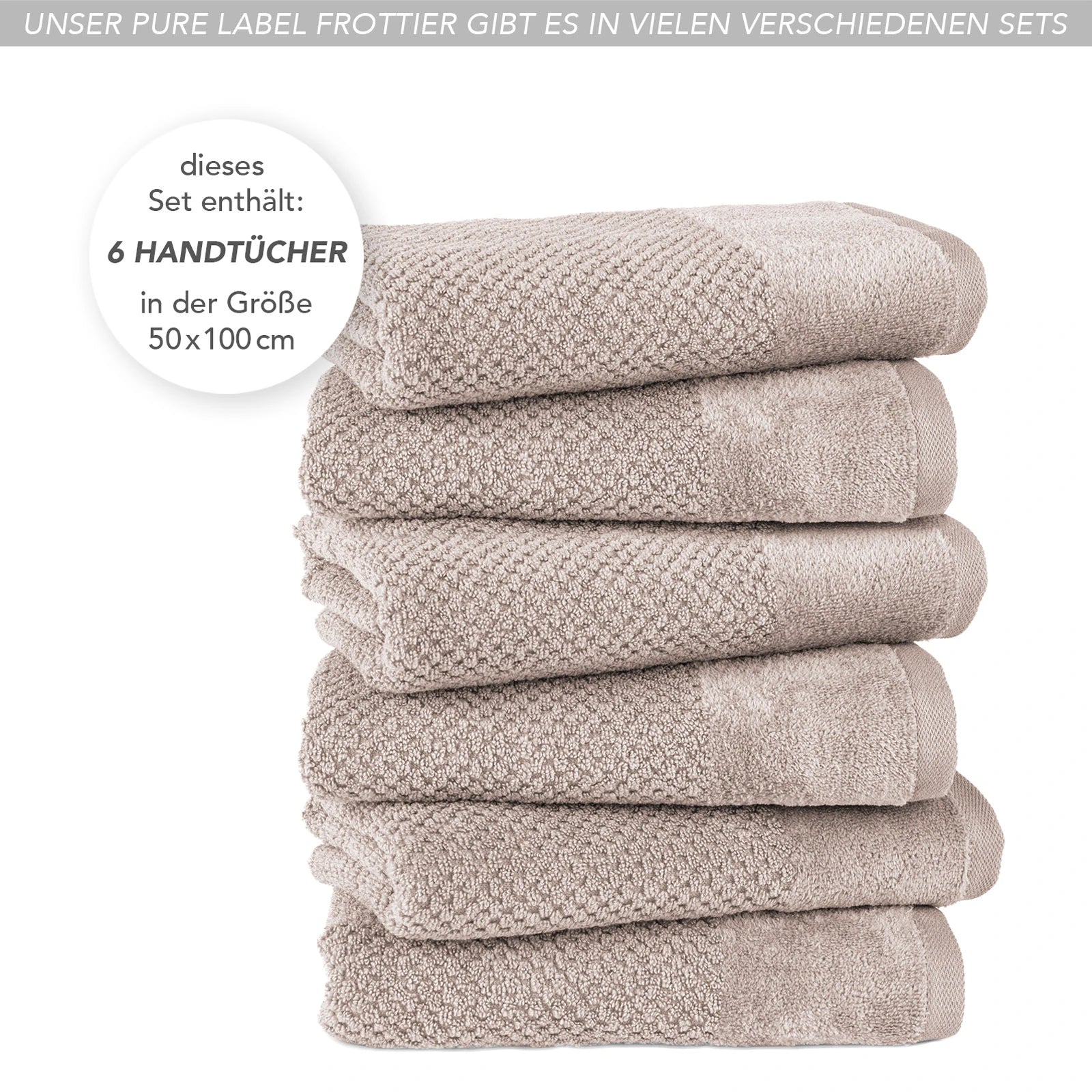 Handtücher "Popcorn" - Anthrazit / 2x 50x100cm Pure Label