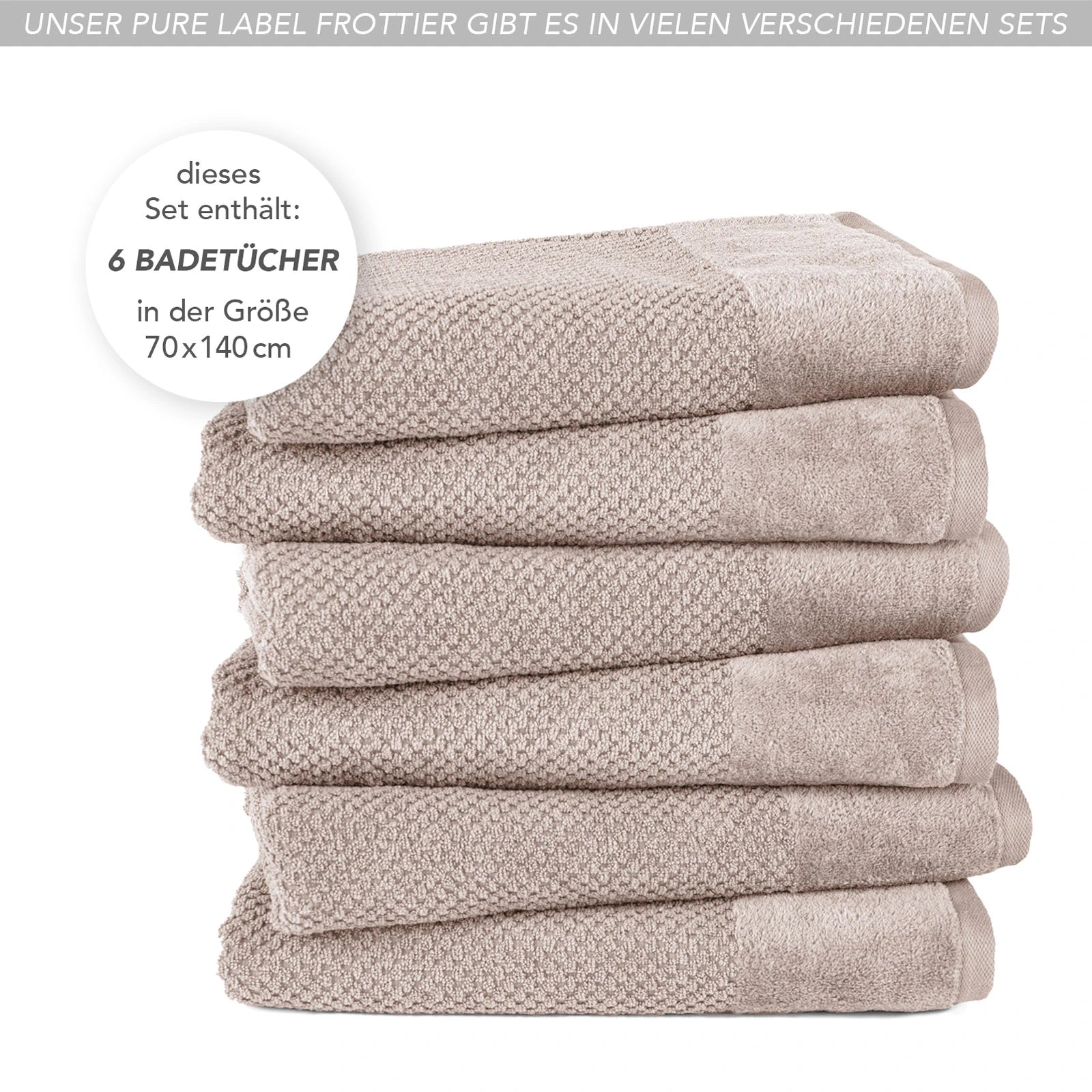Duschtücher "Popcorn" - Anthrazit / 2x 70x140cm Pure Label