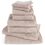 Handtuch Sets "Popcorn" - Stein / 2x16x21 + 2x30x50 + 2x50x100 + 2x70x140 cm Pure Label