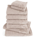 Handtuch Sets "Popcorn" - Stein / 2x30x50 + 4x50x100 + 2x70x140 cm Pure Label