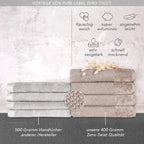 Handtuch Sets "Popcorn" - Anthrazit / 2x50x100 + 2x70x140 cm Pure Label