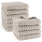 Handtuch "Waves" - Taupe / 10x 50x100cm Pure Label
