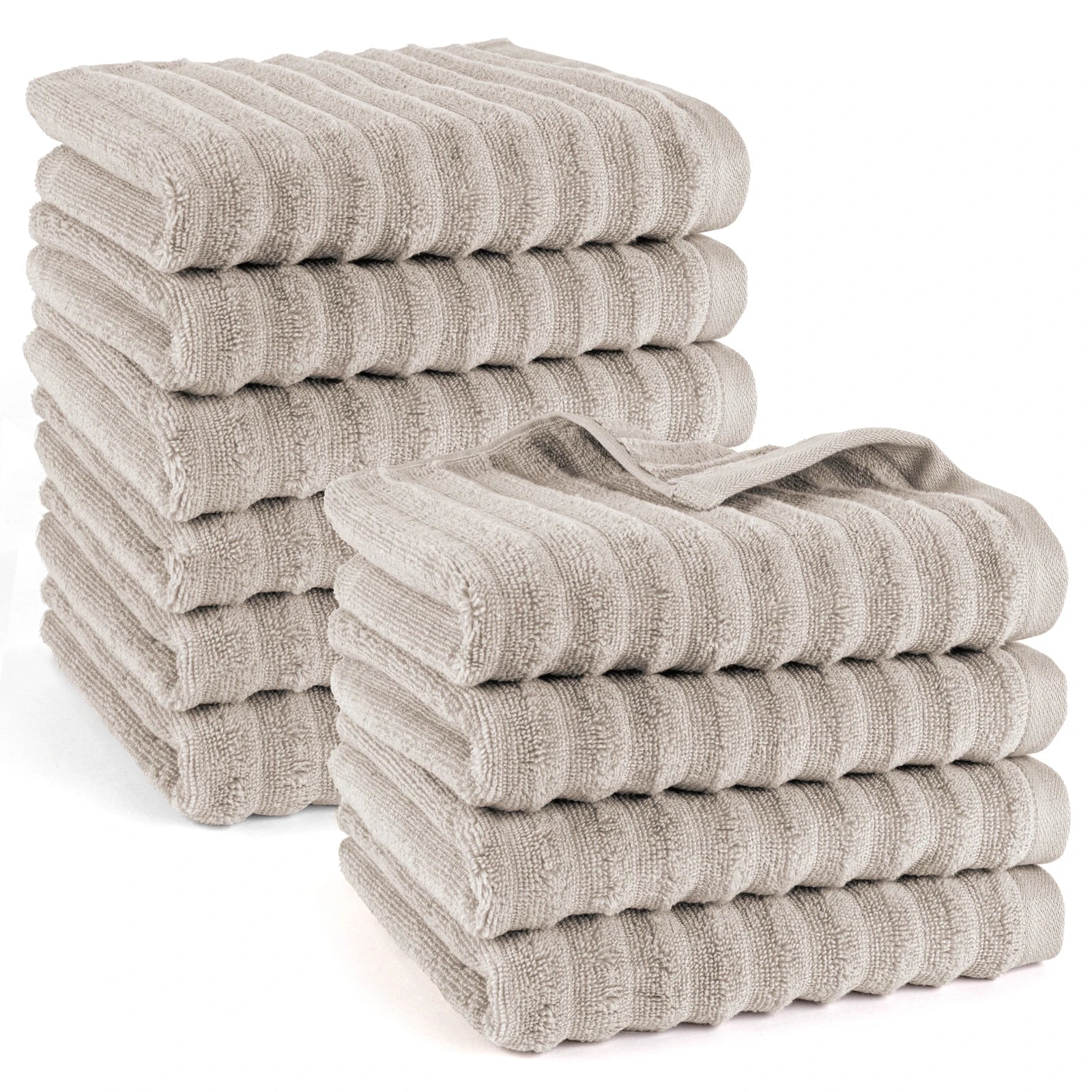 Handtuch "Waves" - Taupe / 10x 50x100cm Pure Label