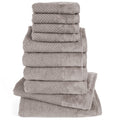 Handtuch Sets "Popcorn" - Taupe / 4x30x50 + 4x50x100 + 2x70x140 cm Pure Label
