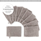 Waschlappen "Popcorn" - Anthrazit / 4x 16x21cm Pure Label