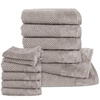 Handtuch Sets "Popcorn" - Taupe / 2x16x21 + 4x30x50 + 4x50x100 + 2x70x140 cm Pure Label