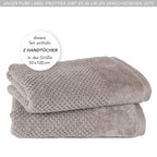 Handtücher "Popcorn" - Anthrazit / 2x 50x100cm Pure Label