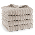 Handtuch "Waves" - Taupe / 4x 50x100cm Pure Label