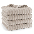 Handtuch "Waves" - Taupe / 4x 50x100cm Pure Label