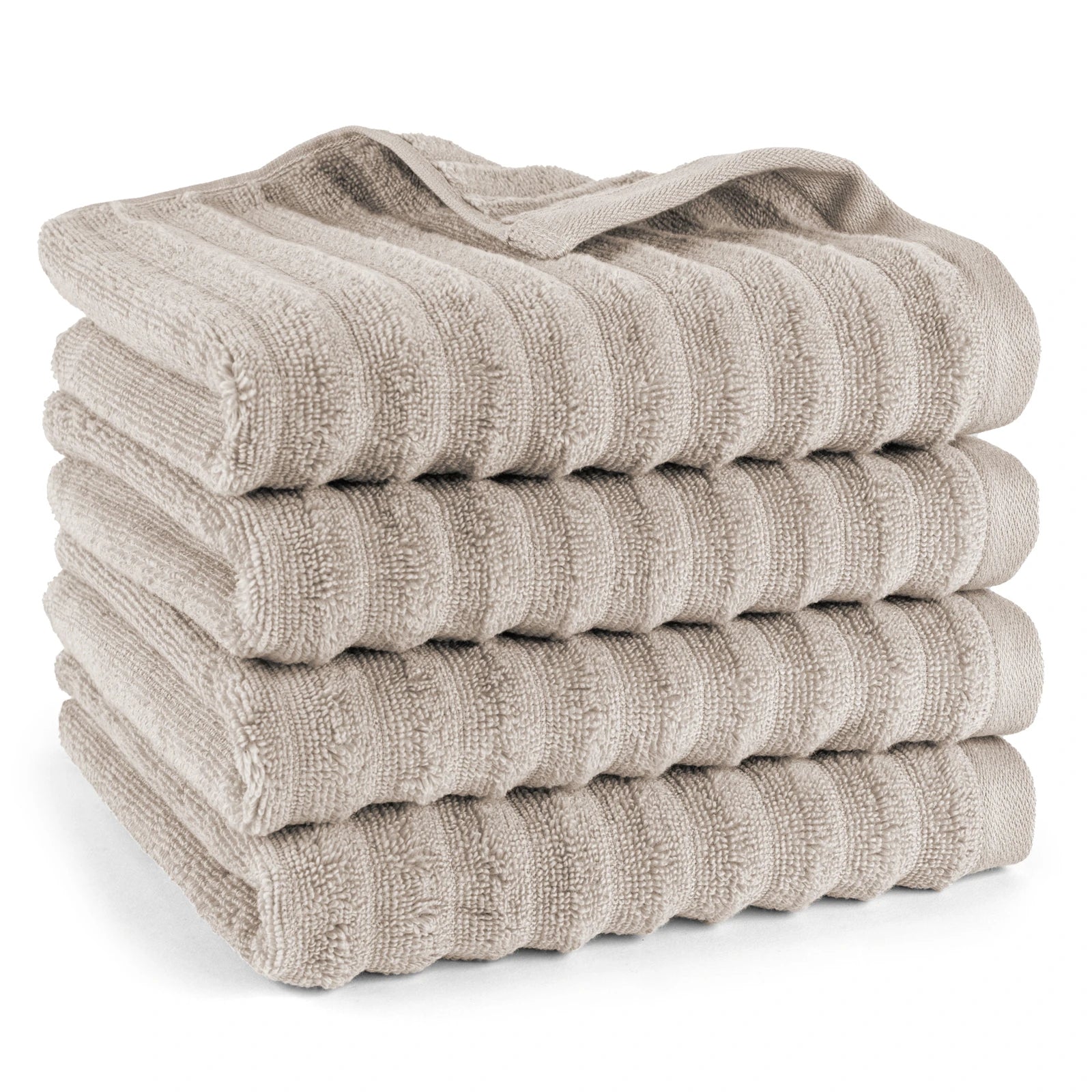 Handtuch "Waves" - Taupe / 4x 50x100cm Pure Label