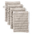 Waschlappen "Waves" - Taupe / 4x 16x21cm Pure Label