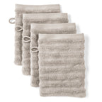 Waschlappen "Waves" - Taupe / 4x 16x21cm Pure Label