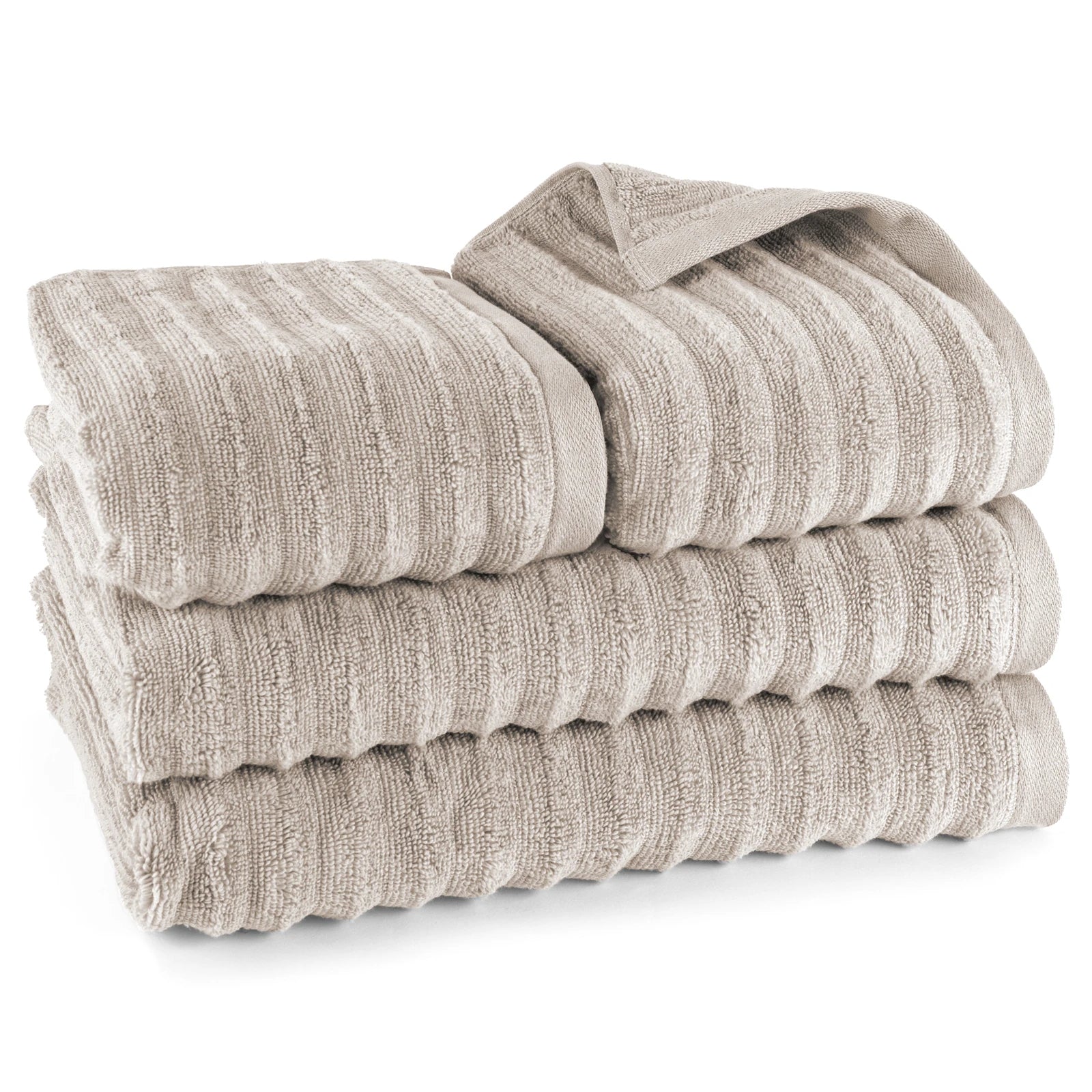Handtuch Sets "Waves" - Anthrazit / 4x30x50 + 4x50x100 + 2x70x140 cm Pure Label