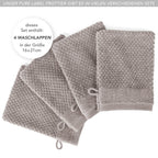 Waschlappen "Popcorn" - Anthrazit / 4x 16x21cm Pure Label