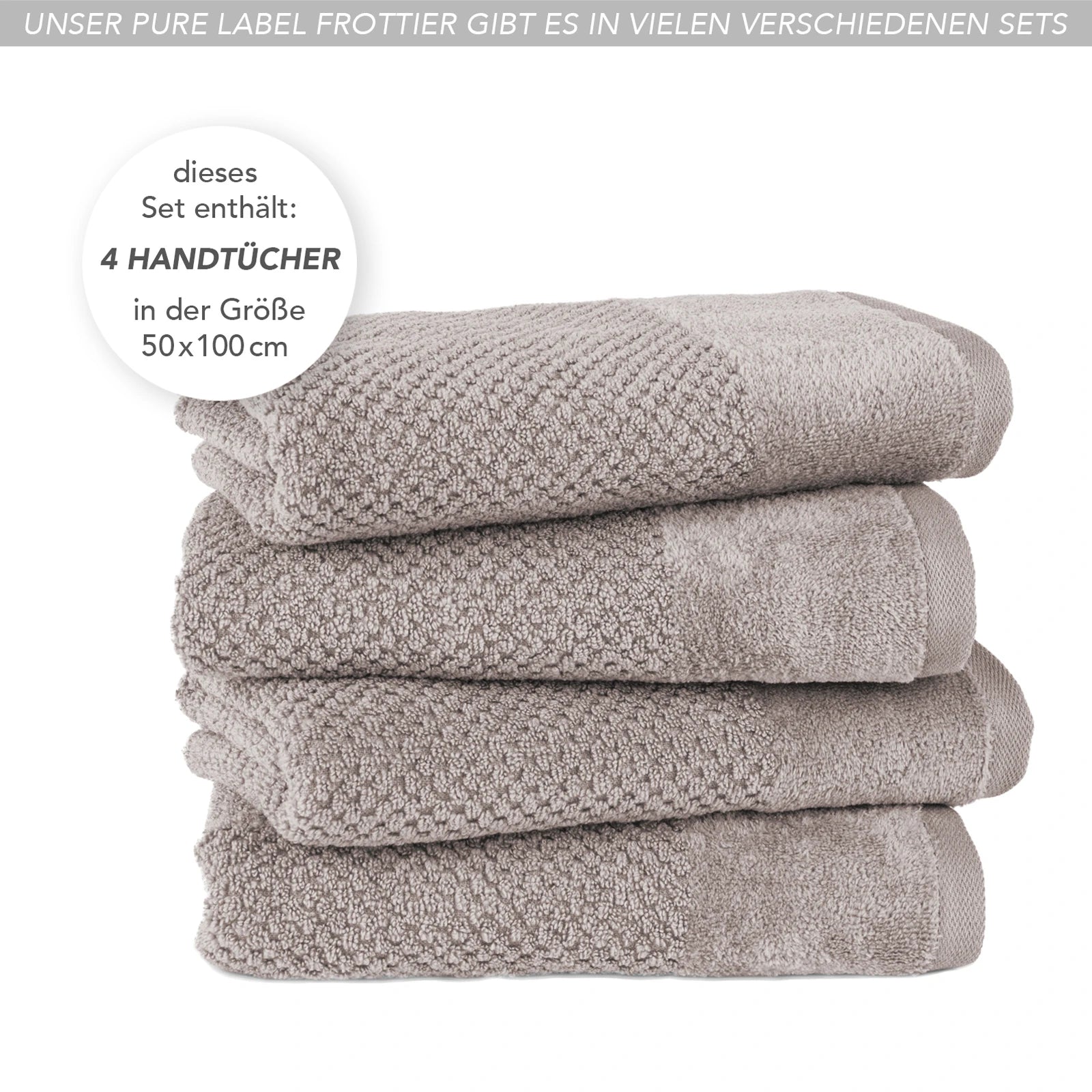 Handtücher "Popcorn" - Anthrazit / 2x 50x100cm Pure Label