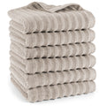 Handtuch "Waves" - Taupe / 6x 50x100cm Pure Label